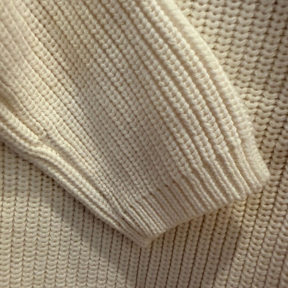 QUINCE 100% Organic Cotton Fisherman Crew Sweater Ivory Size M - Picture 6 of 9